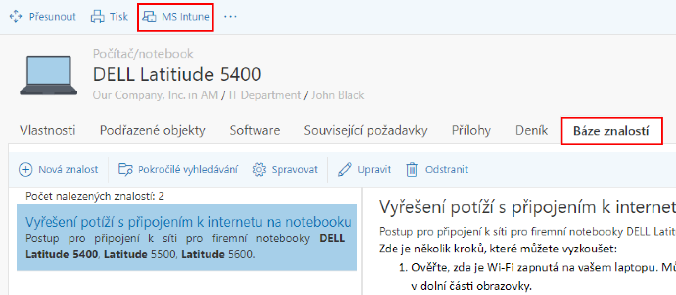 vlastn&iacute; př&iacute;kazy a z&aacute;ložky v MS Intune