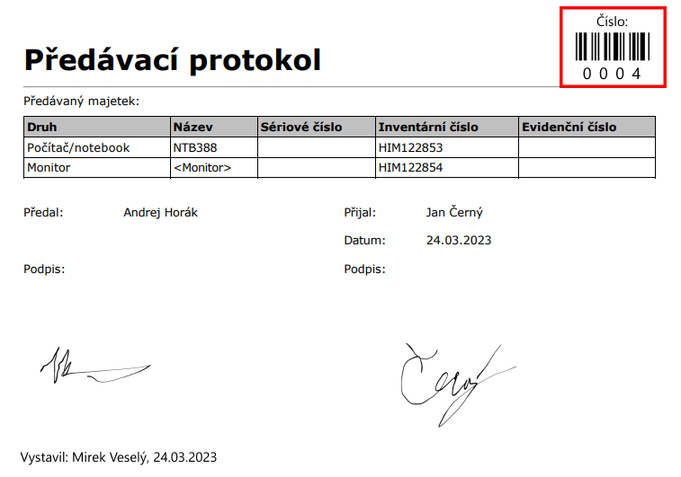 č&aacute;rov&eacute; k&oacute;dy v před&aacute;vac&iacute;ch protokolech