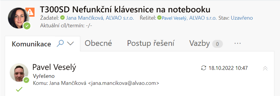 Dostupnost uživatelů v ALVAO na prvn&iacute; pohled