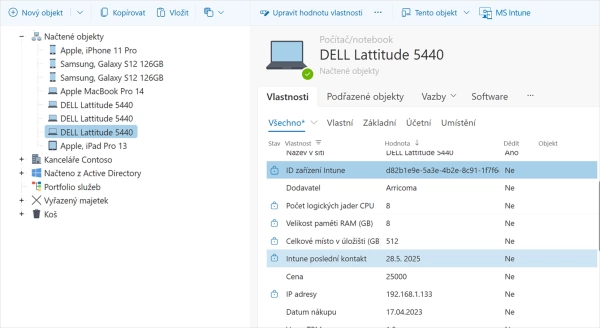 Automatický import koncových zařízení z Intune