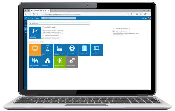 Servisní katalog v ALVAO Service Desk