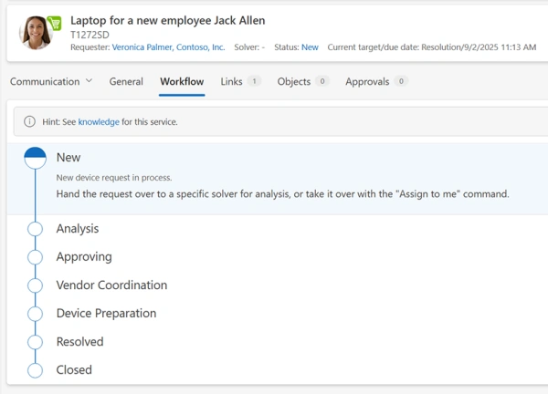 workflow in Service Desk